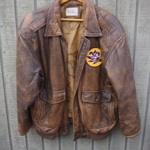 LEATHER WEARHOUSE LEATHER BOMBER JACKET -  SIZE- XL